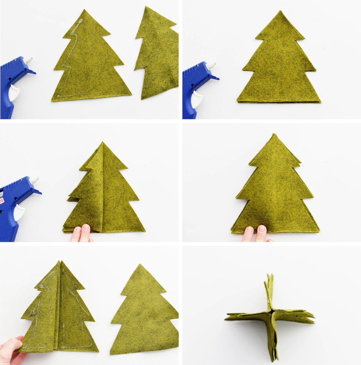 DIY Rustic Felt Trees Steps