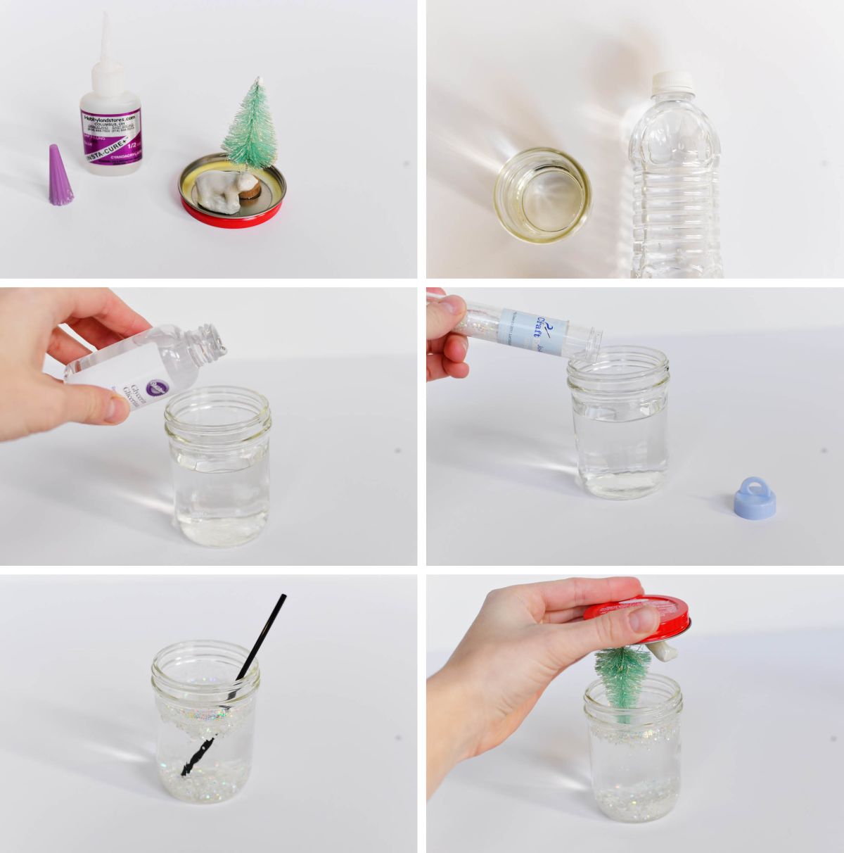 DIY snow globe finished mason jar1