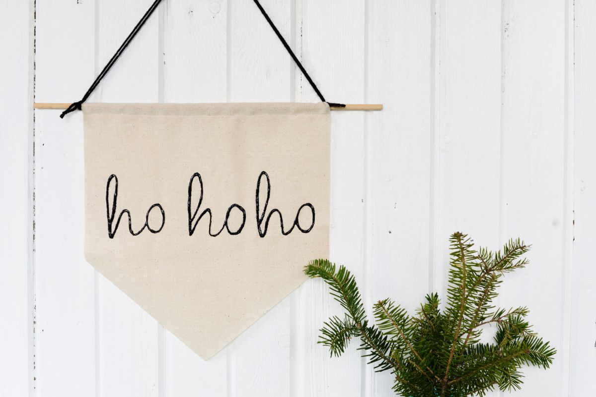 Ho ho ho christmas banner mason jar